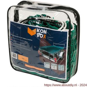 Konvox aanhangwagennet met hoeklussen en elastiek groen 200x300 cm - A50200849 - afbeelding 1