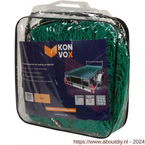 Konvox aanhangwagennet met hoeklussen en elastiek groen 200x350 cm - A50200850 - afbeelding 2