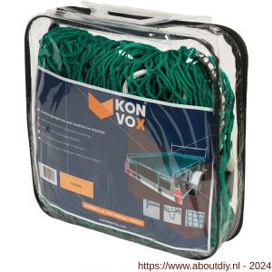 Konvox aanhangwagennet met hoeklussen en elastiek groen 160x300 cm - A50200848 - afbeelding 1