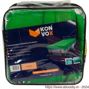 Konvox aanhangwagennet fijnmazig met elastiek 1,4x2,5 cm groen - A50200858 - afbeelding 1