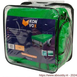 Konvox aanhangwagennet fijnmazig met elastiek 200x300 cm groen - A50200862 - afbeelding 1
