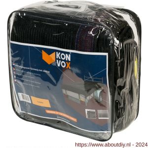 Konvox aanhangwagennet fijnmazig met elastiek 160x300 cm zwart - A50200861 - afbeelding 1