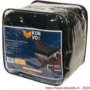 Konvox aanhangwagennet fijnmazig met elastiek 250x450 cm zwart - A50200872 - afbeelding 1