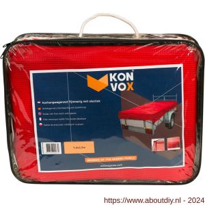 Konvox aanhangwagennet fijnmazig met elastiek 140x250 cm rood - A50201263 - afbeelding 1