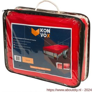 Konvox aanhangwagennet fijnmazig met elastiek 140x250 cm rood - A50201263 - afbeelding 3