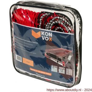 Konvox aanhangwagennet met hoeklussen en elastiek rood 150x200 cm - A50200854 - afbeelding 3