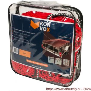 Konvox aanhangwagennet met hoeklussen en elastiek rood 200x300 cm - A50200855 - afbeelding 1