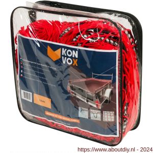 Konvox aanhangwagennet met hoeklussen en elastiek rood 250x400 cm - A50200856 - afbeelding 1