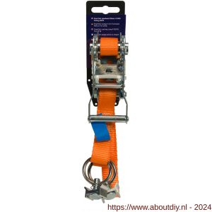 Konvox Smartlok Systeem spanband 25 mm ratel 909 fitting 5018 LC 750 daN 1m oranje - A50200823 - afbeelding 1