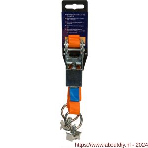 Konvox Smartlok Systeem spanband 25 mm ratel 906 fitting 5018 LC 400 daN 1 m oranje - A50200826 - afbeelding 1