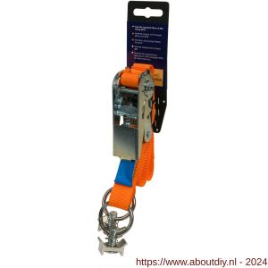 Konvox Smartlok Systeem spanband 25 mm ratel 906 fitting 5018 LC 400 daN 1 m oranje - A50200826 - afbeelding 2