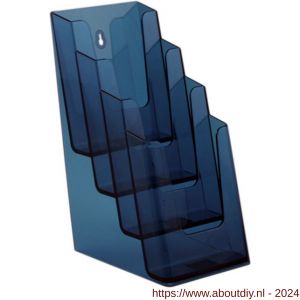 Nedco Display folderhouder meervoudig 4 vaks 1/3 A4 NedNeon Blue - A24004061 - afbeelding 1