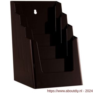 Nedco Display folderhouder meervoudig 4 vaks A5 zwart - A24004087 - afbeelding 1
