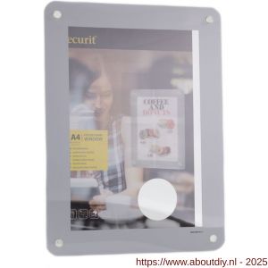 Nedco Display presentatiemiddel raamkaarthouder PVC grijs kader A4 - A24004501 - afbeelding 1