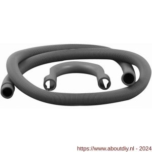 Nedco ventilatiebuis flexibele afvoerslang met bocht 19 mm-22 mm 1,5 m PVC grijs verpakt - A24002742 - afbeelding 1