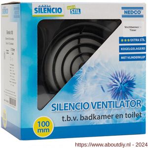 Silencio ventilator axiaal badkamer-toiletventilator Silencio 100TH - A24003713 - afbeelding 1