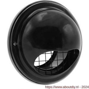 Nedco ventilatie bolrooster diameter 100 mm met grof gaas zwart - A24003249 - afbeelding 1