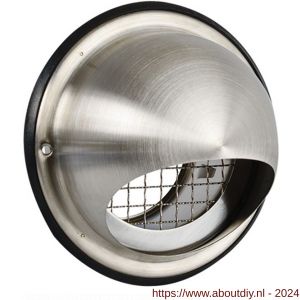 Nedco ventilatie RVS bolrooster diameter 100 mm met grofmazig gaas - A24001368 - afbeelding 1