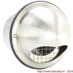 Nedco ventilatie RVS bolrooster diameter 100 mm met terugslagklep en grofmazig gaas - A24003255 - afbeelding 1