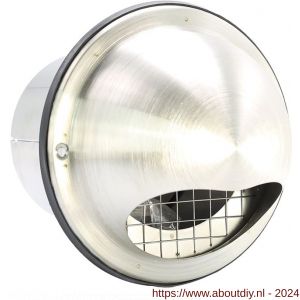 Nedco ventilatie RVS bolrooster diameter 125 mm met terugslagklep en grofmazig gaas - A24003256 - afbeelding 1