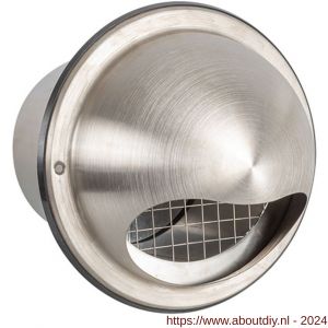 Nedco ventilatie RVS bolrooster diameter 150 mm met terugslagklep en grofmazig gaas - A24003257 - afbeelding 1