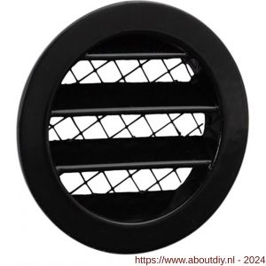 Nedco ventilatie aluminium schoepenrooster met grofmazig gaas diameter 80 mm zwart - A24002435 - afbeelding 1