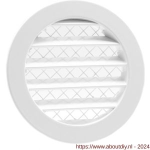Nedco ventilatie aluminium schoepenrooster met grofmazig gaas diameter 100 mm wit - A24002436 - afbeelding 1