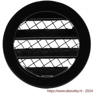 Nedco ventilatie aluminium schoepenrooster met grofmazig gaas diameter 100 mm zwart - A24002437 - afbeelding 1