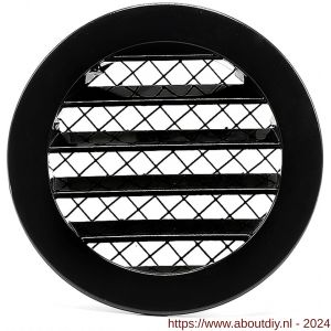 Nedco ventilatie aluminium schoepenrooster met grofmazig gaas diameter 125 mm zwart - A24002438 - afbeelding 1