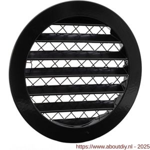 Nedco ventilatie aluminium schoepenrooster diameter 150 mm zwart - A24002327 - afbeelding 1