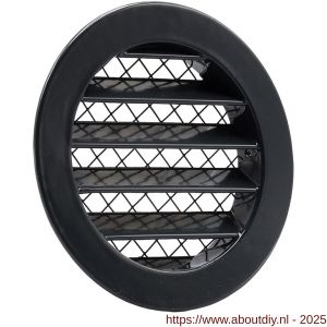 Nedco ventilatie aluminium schoepenrooster diameter 150 mm antraciet - A24002330 - afbeelding 1