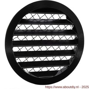 Nedco ventilatie aluminium schoepenrooster diameter 160 mm zwart - A24002331 - afbeelding 1