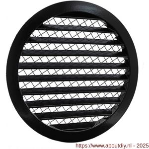 Nedco ventilatie aluminium schoepenrooster diameter 250 mm zwart - A24002334 - afbeelding 1