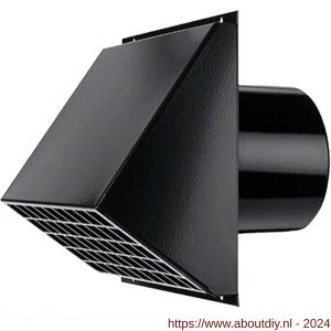 Nedco geveldoorvoerset aluminium muurrooster 150 mm zwart - A24000151 - afbeelding 1