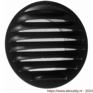 Nedco ventilatie aluminium schoepenrooster diameter 100 mm zwart - A24002444 - afbeelding 1