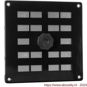 Nedco ventilatie aluminium schuifrooster 160x160 mm met gaas en draaiknop zwart - A24002087 - afbeelding 1