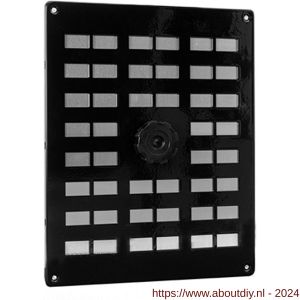 Nedco ventilatie aluminium schuifrooster 250x200 mm met gaas en draaiknop zwart - A24002092 - afbeelding 1