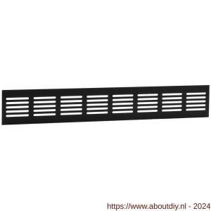 Nedco ventilatie plintrooster 400x60 mm aluminium zwart - A24001850 - afbeelding 1