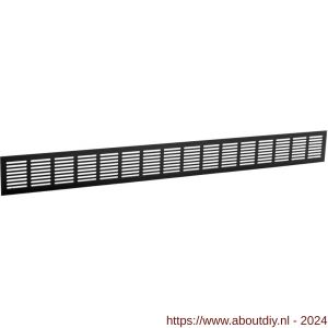 Nedco ventilatie plintrooster 800X80 mm aluminium zwart - A24001901 - afbeelding 1