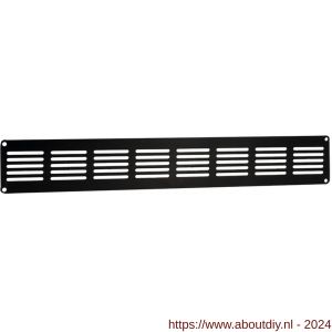 Nedco ventilatie vlak plintrooster 400x60 mm aluminium zwart - A24001821 - afbeelding 1