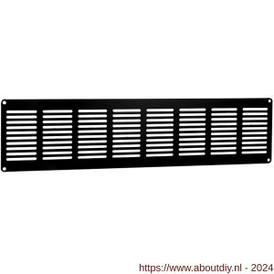 Nedco ventilatie vlak plintrooster 400x100 mm aluminium zwart - A24001827 - afbeelding 1