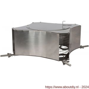Nedco ventilatie schoorsteenkap laag model universeel 8-kantig RVS Blank - A24003229 - afbeelding 1