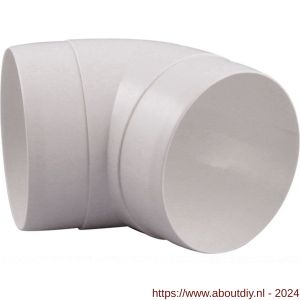 Nedco ventilatiebuis bocht diameter 100 mm 45 graden kunststof wit - A24003026 - afbeelding 1