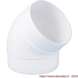 Nedco ventilatiebuis bocht diameter 125 mm 45 graden kunststof wit - A24003005 - afbeelding 1