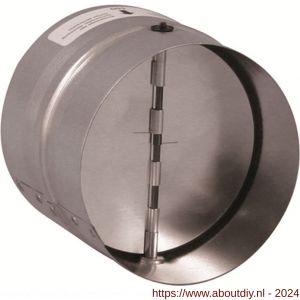 Nedco ventilatie afvoerslang buisverbinder met vlinderklep diameter 100 mm gegalvaniseerd staal - A24001063 - afbeelding 1