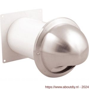 Nedco ventilatie buitenrooster bol model diameter 100 mm verpakt in krimpfolie RVS - A24001375 - afbeelding 1