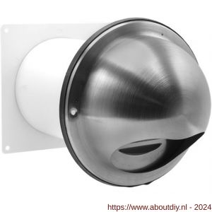Nedco ventilatie buitenrooster bol model diameter 100 mm verpakt in krimpfolie RVS AiSi 316 - A24001334 - afbeelding 1