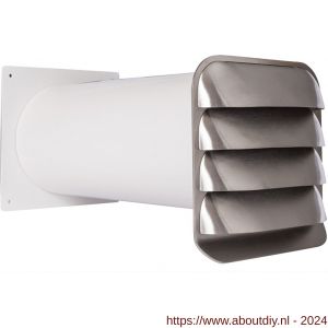 Nedco muurdoorvoerset Eco muurdoorvoer diameter 150 mm met warmte-isolatie vlinderklep en RVS vast lamellenrooster - A24000156 - afbeelding 1