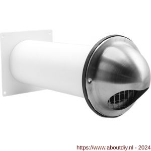 Nedco ventilatie RVS buitenrooster met muurdoorvoer diameter 150 mm - A24001400 - afbeelding 1