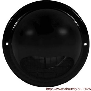 Nedco ventilatie stalen bolrooster met terugslagklep met grofmazig gaas diameter 125 mm zwart - A24001392 - afbeelding 3